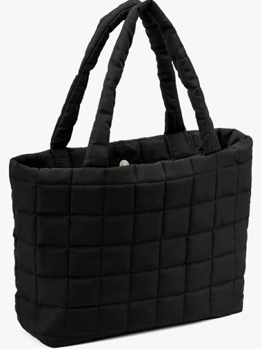 Large Puffer Quilted Black Tote Bag - BNIB